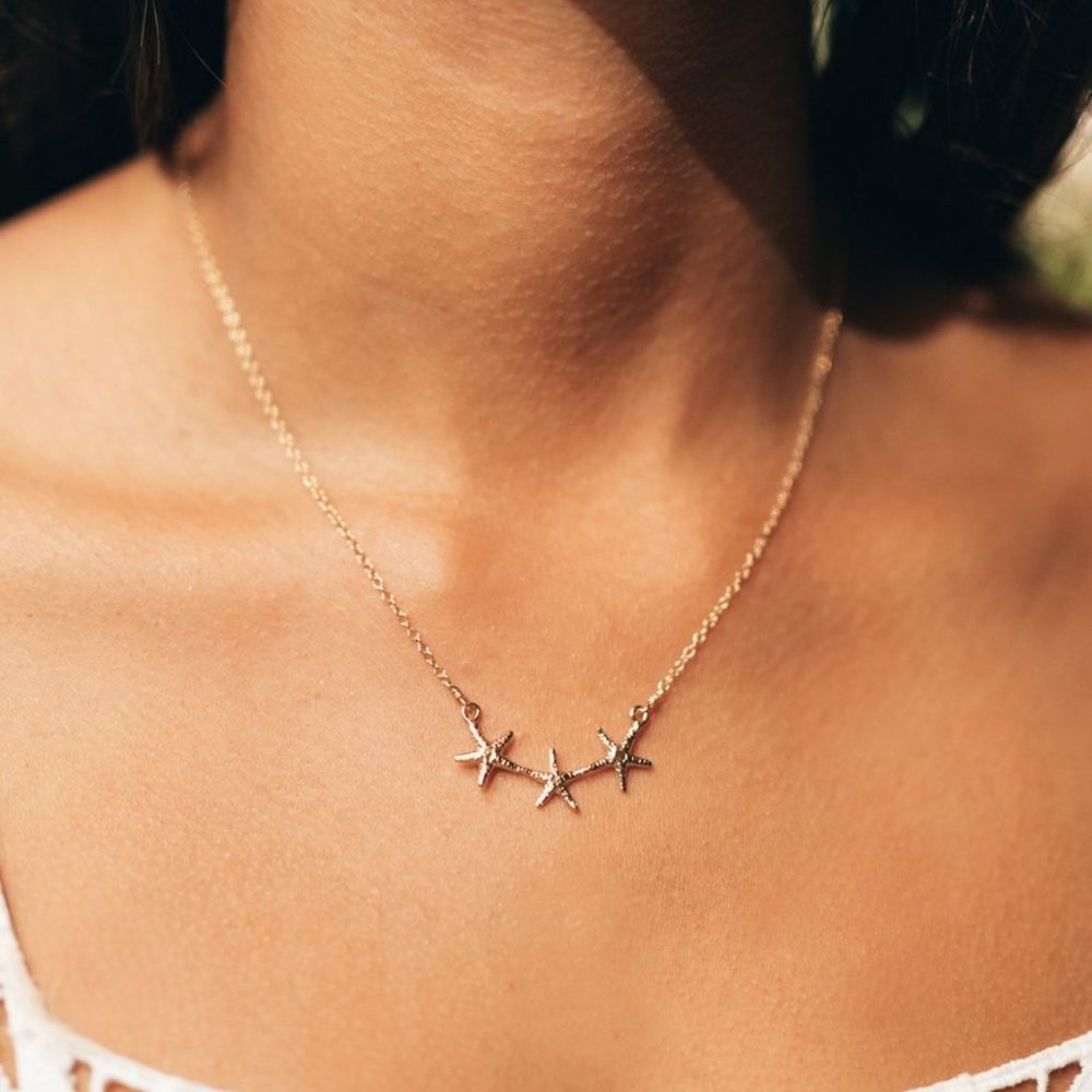 Starfish Trio Connector Necklace